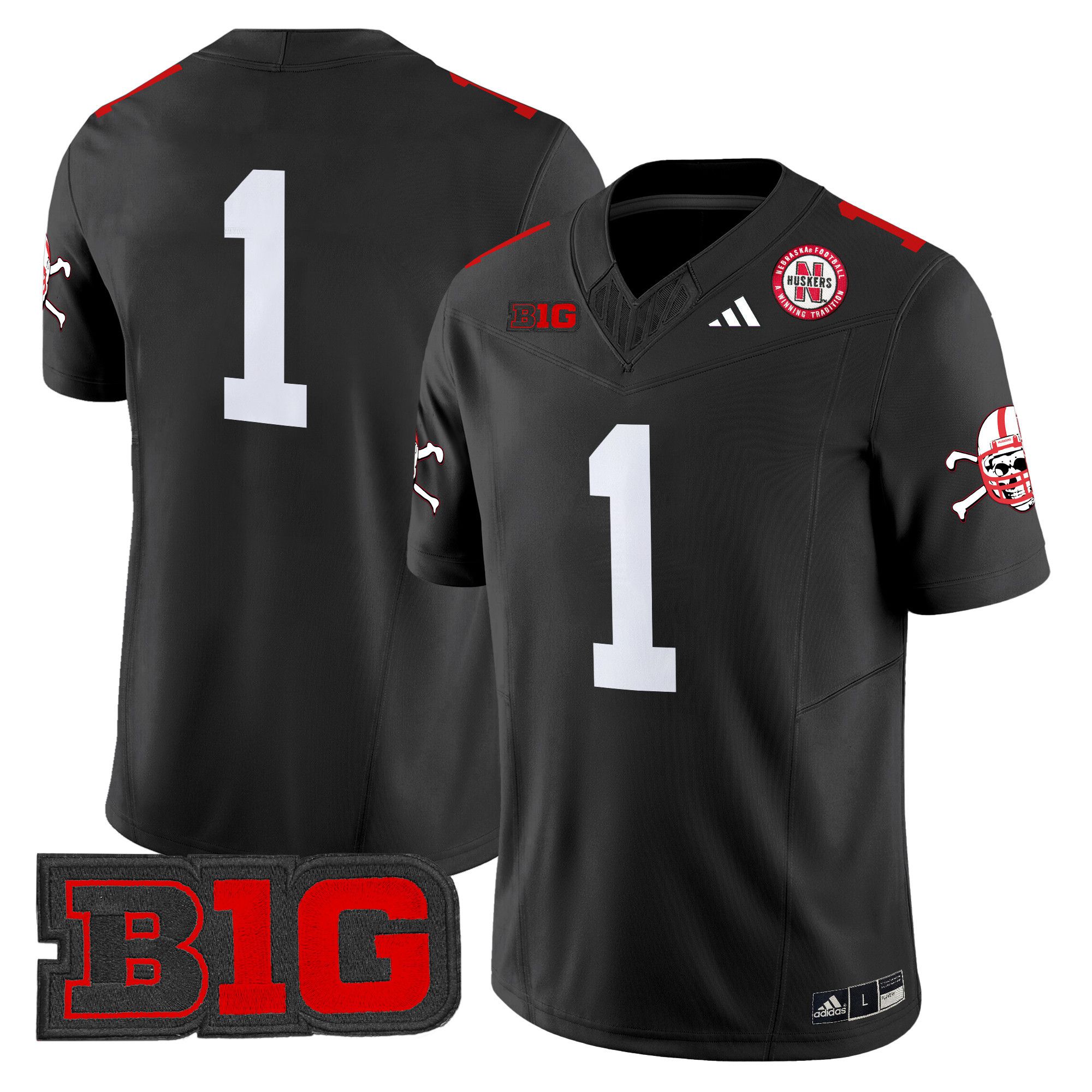 Men Nebraska Cornhuskers #1 No Name Black 2024 Vapor Limited NCAA Jersey style 1->ncaa teams->NCAA Jersey